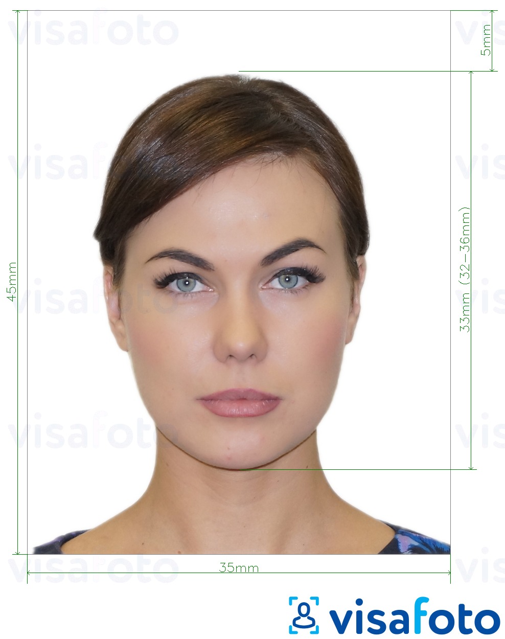 Exemplo de foto para Fan ID russo  pixels com especificação exata de dimensão
