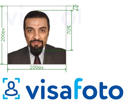 Exemplo de foto para Arábia Saudita e-visa on-line 200x200 px para visitsaudi.com com especificação exata de dimensão