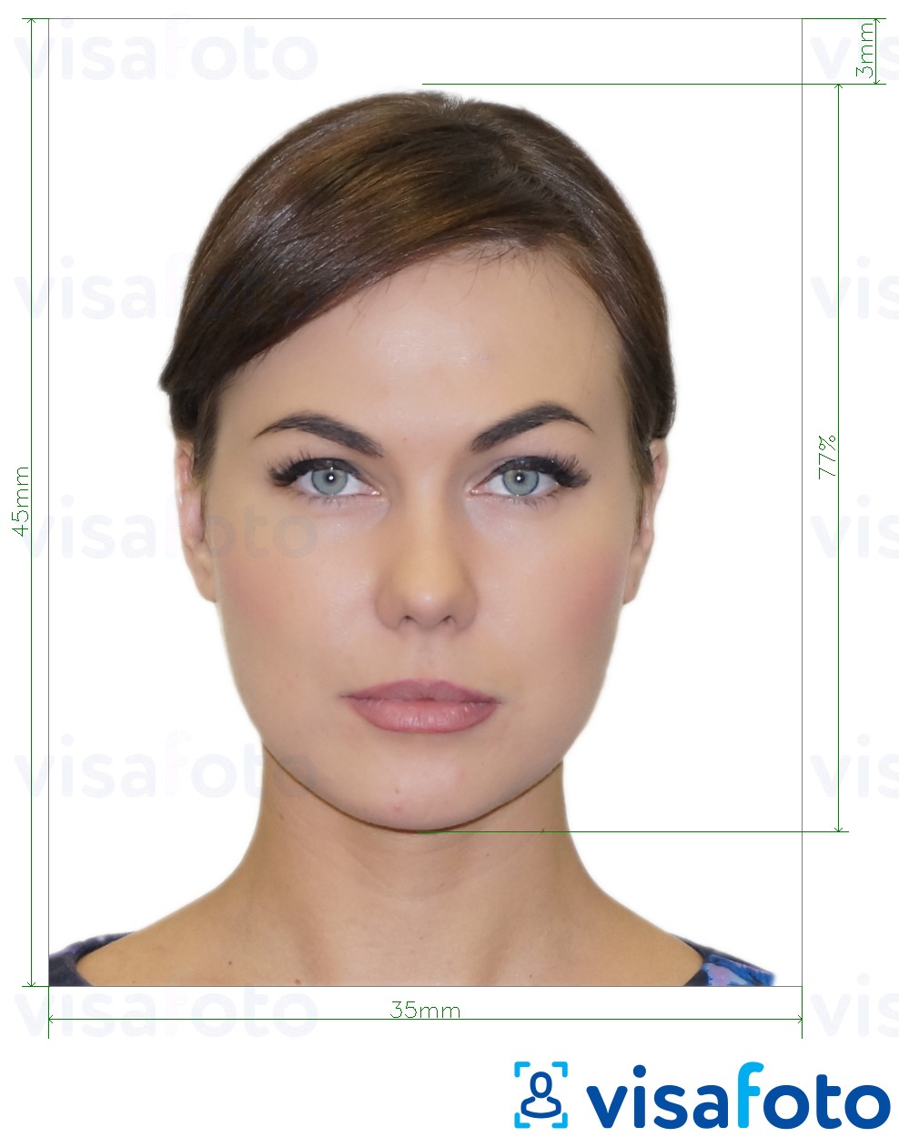 Exemplo de foto para Bilhete de identidade da Suécia 35x45 mm (3,5x4,5 cm) com especificação exata de dimensão