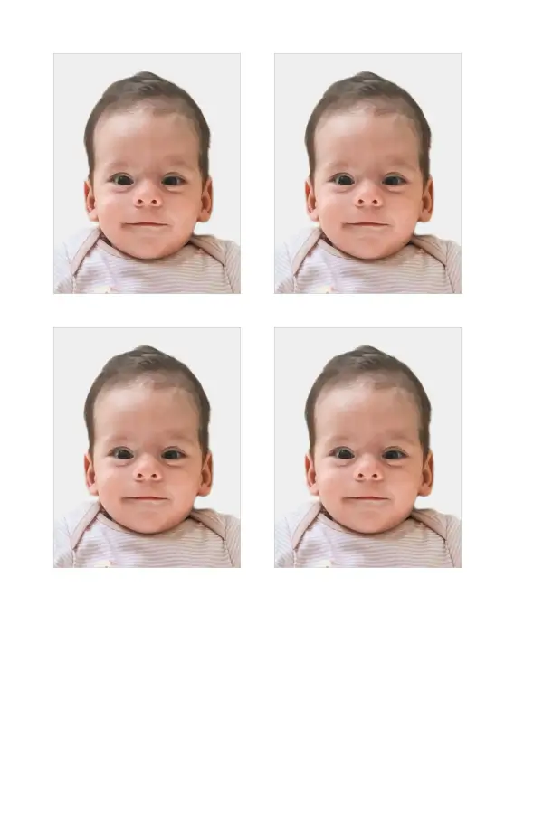Fotos do passaporte de Portugal de bebê para imprimir