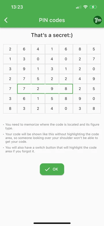 7ID: Bewahren Sie Ihre PIN-Codes sicher in einer App auf