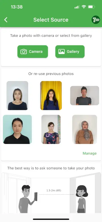 Aplicación 7ID: Creador de fotografías para visas de Uzbekistán