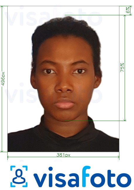 Exemplo de foto para Angola visto online 381x496 pixels com especificação exata de dimensão