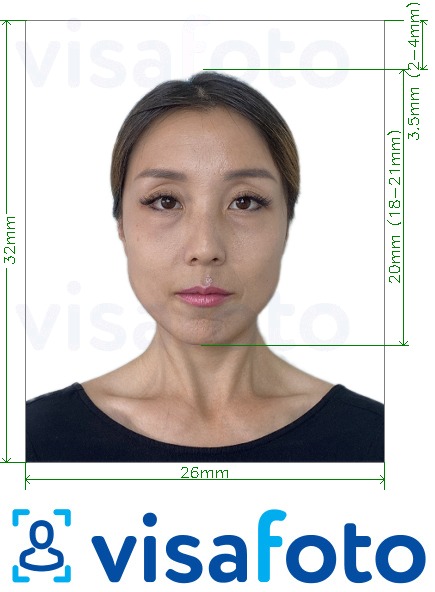 Exemplo de foto para Cartão China Medicare 26x32 mm com especificação exata de dimensão