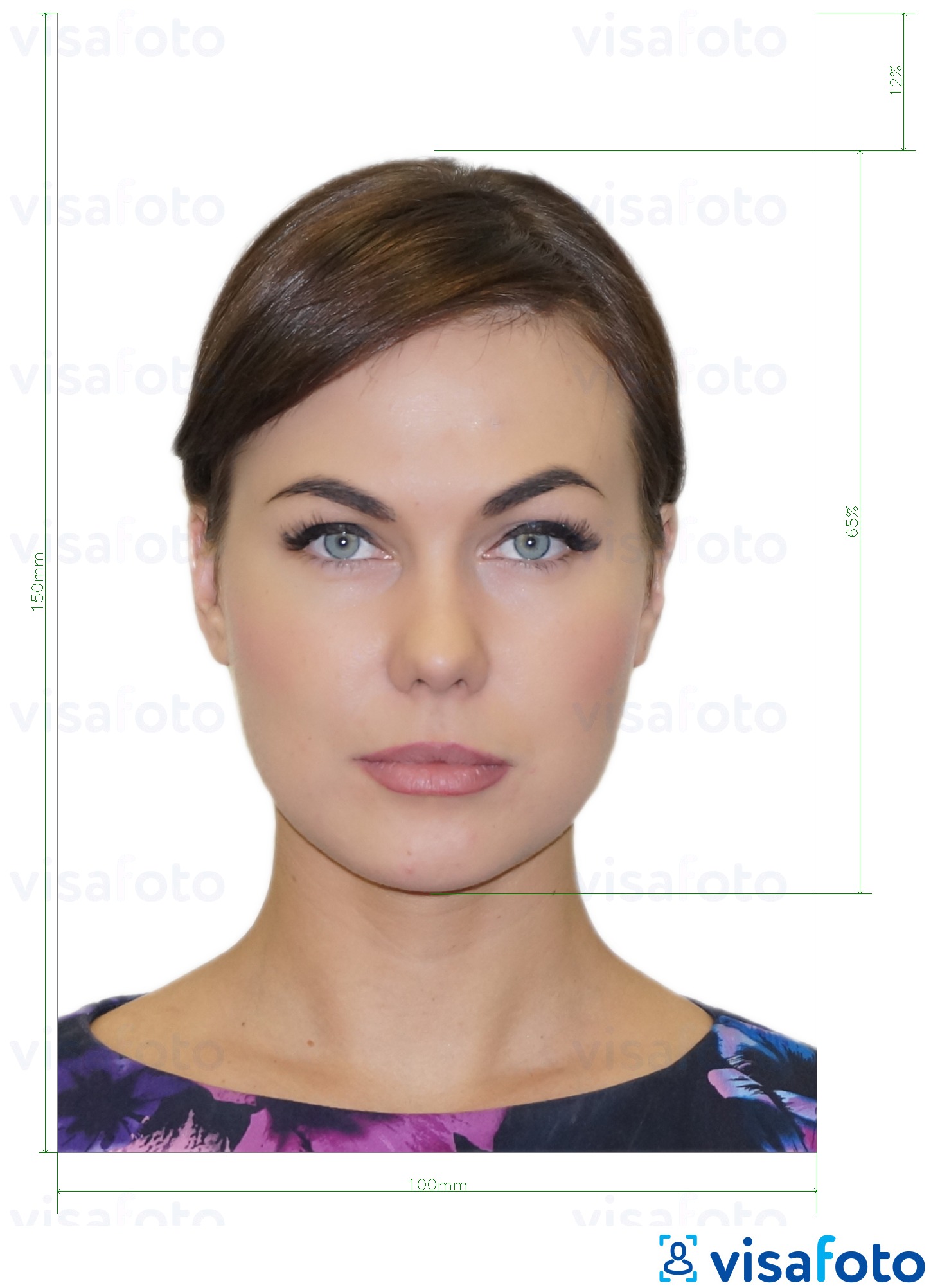 Exemplo de foto para Cartão de Identificação da Moldávia (Buletin de identitate) 10x15 cm com especificação exata de dimensão
