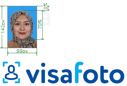 Exemplo de foto para Malásia expatriados 99x142 pixels fundo azul com especificação exata de dimensão