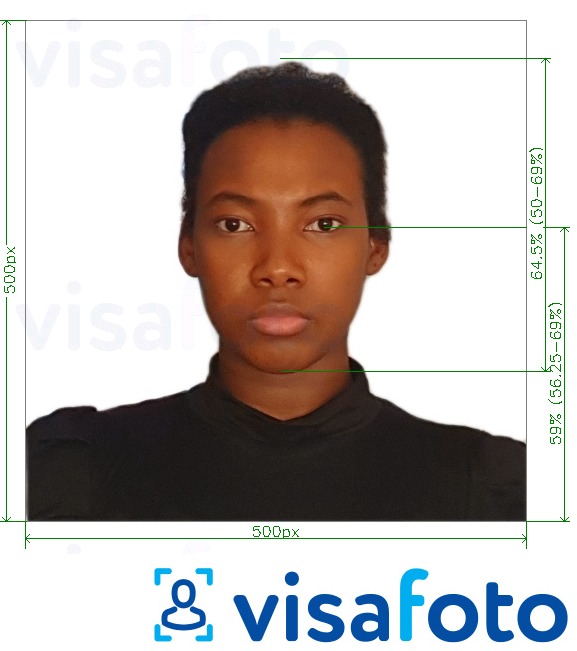Exemplo de foto para Ruanda Leste África Tourist Visa on-line com especificação exata de dimensão