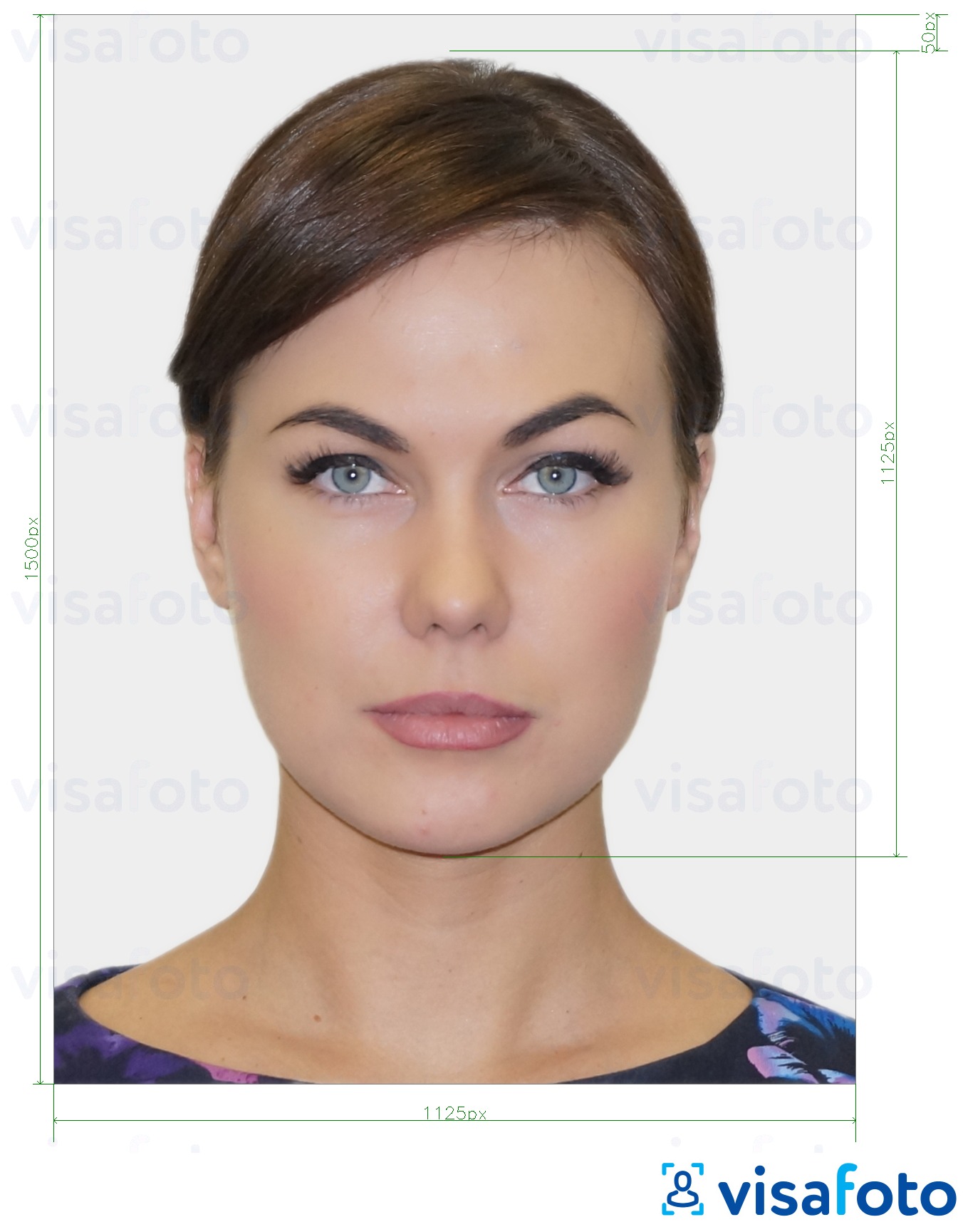Exemplo de foto para Carteira de identidade da Universidade de Auckland 1125x1500 px com especificação exata de dimensão